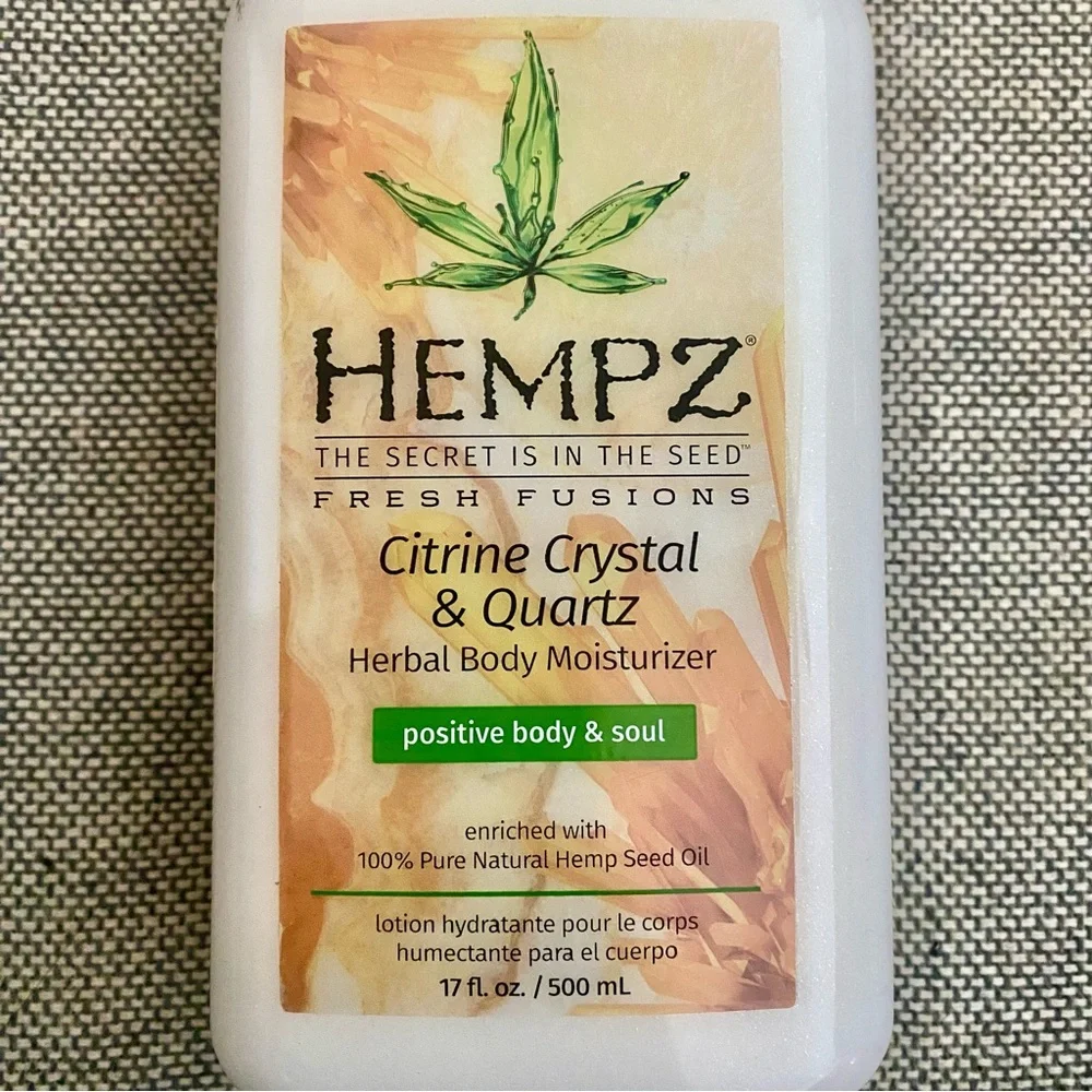 HEMPZ 3 Body Lotion Citron Mimosa Flower Sugarcane Papaya Citrine Crystal Quartz